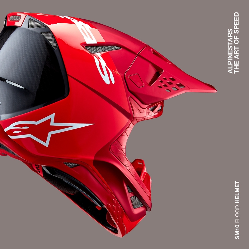 Casco de motocross Alpinestars Supertech S-M10 Flood rojo fluo mate