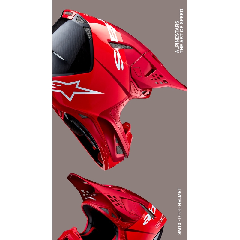 Casco de motocross Alpinestars Supertech S-M10 Flood rojo fluo mate