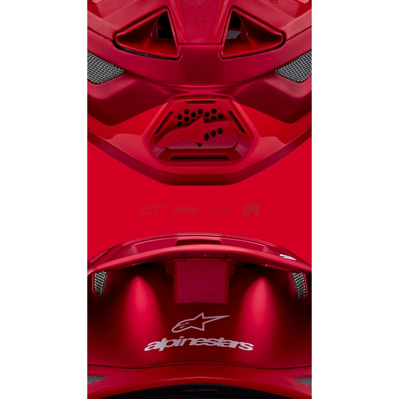 Casco de motocross Alpinestars Supertech S-M10 Flood rojo fluo mate