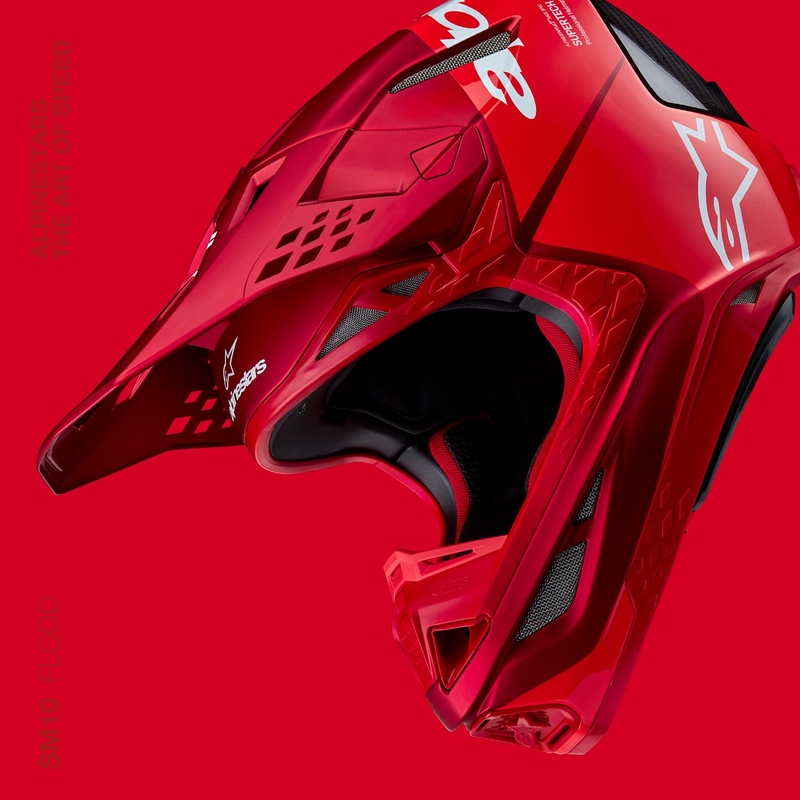 Casco de motocross Alpinestars Supertech S-M10 Flood rojo fluo mate