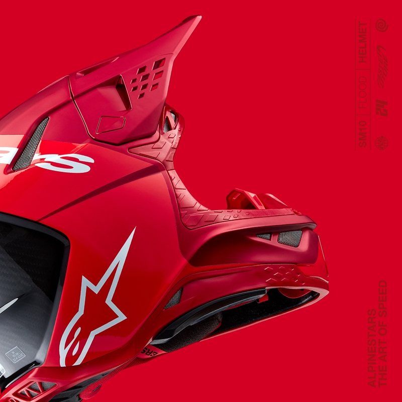 Casco de motocross Alpinestars Supertech S-M10 Flood rojo fluo mate