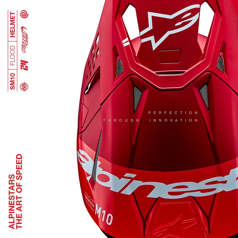 Casco de motocross Alpinestars Supertech S-M10 Flood rojo fluo mate