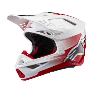 Casco de motocross Alpinestars Supertech S-M10 Unite rojo y blanco