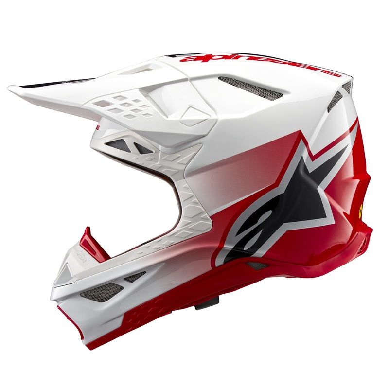 Casco de motocross Alpinestars Supertech S-M10 Unite rojo y blanco