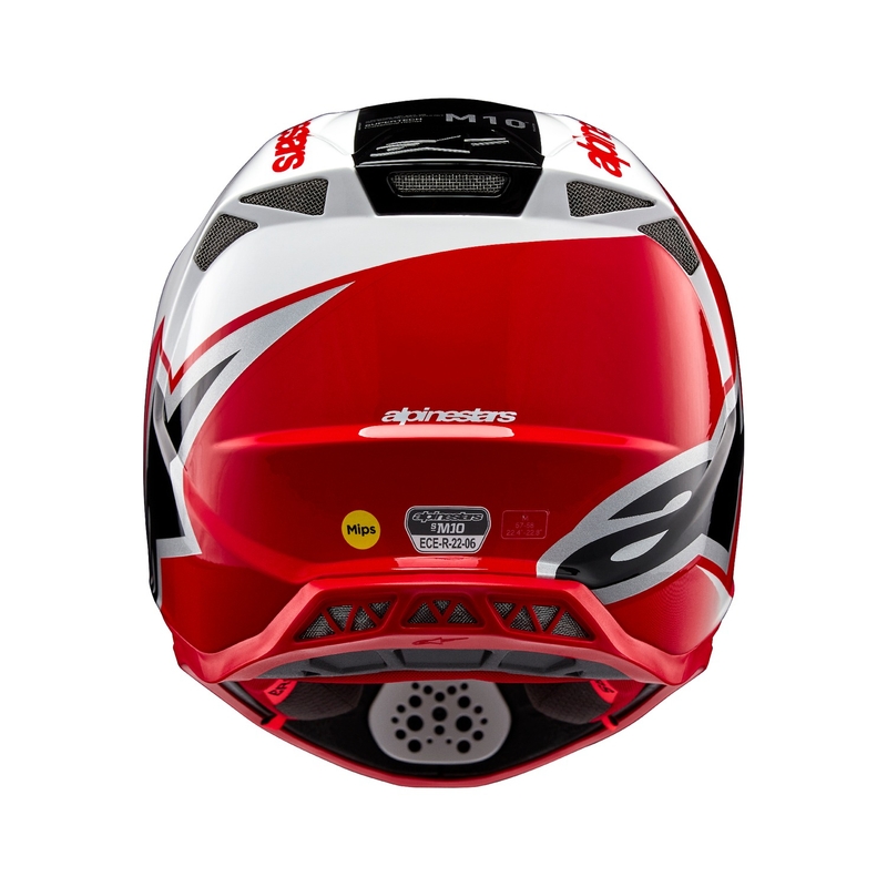 Casco de motocross Alpinestars Supertech S-M10 Unite rojo y blanco