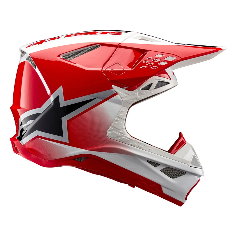 Casco de motocross Alpinestars Supertech S-M10 Unite rojo y blanco