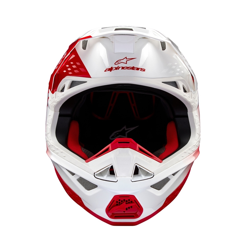 Casco de motocross Alpinestars Supertech S-M10 Unite rojo y blanco