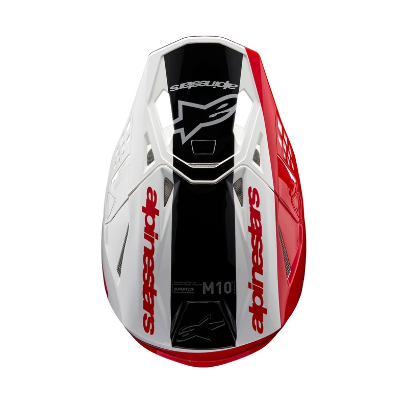 Casco de motocross Alpinestars Supertech S-M10 Unite rojo y blanco
