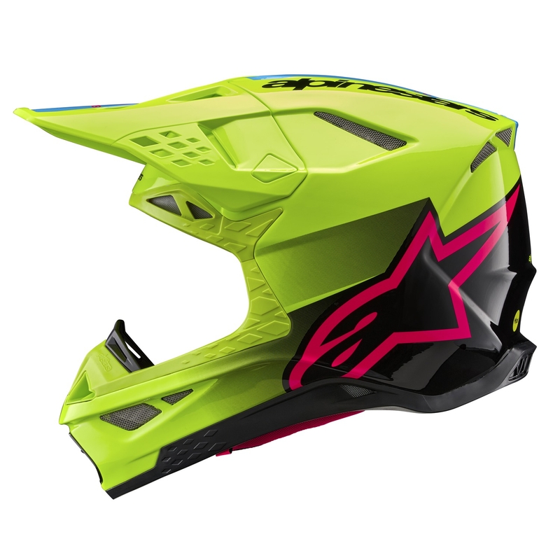 Casco de motocross Alpinestars Supertech S-M10 Unite amarillo flúor-negro-rosa