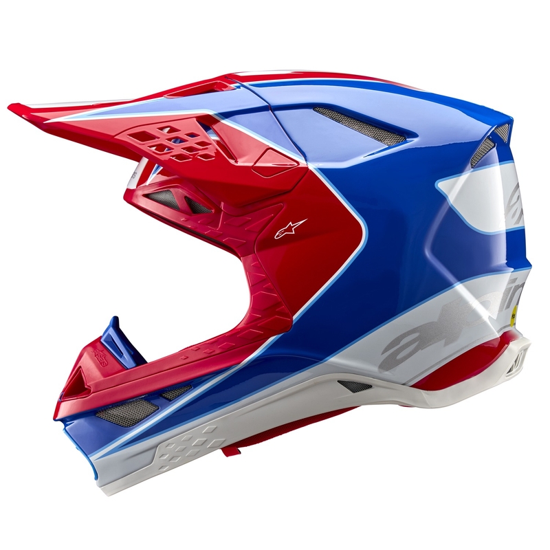 Casco de motocross Alpinestars Supertech S-M10 Aeon rojo-azul fluo