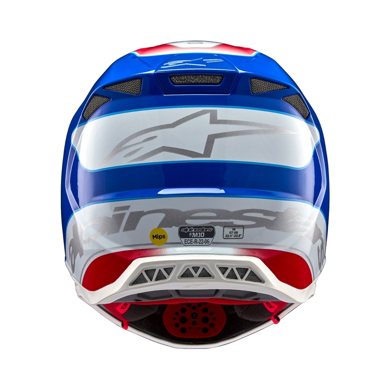 Casco de motocross Alpinestars Supertech S-M10 Aeon rojo-azul fluo