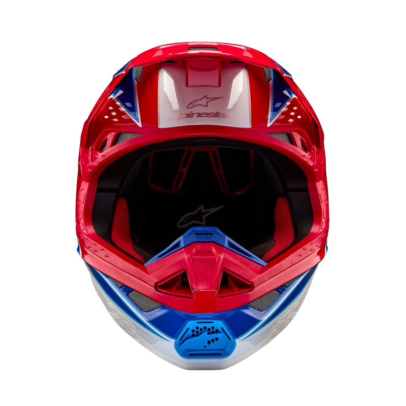 Casco de motocross Alpinestars Supertech S-M10 Aeon rojo-azul fluo