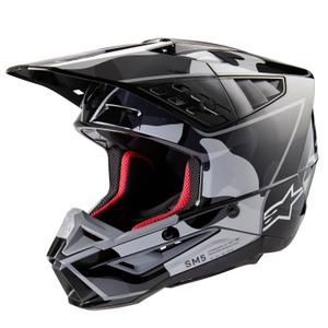 Casco de motocross Alpinestars S-M5 Rover 2 negro y plata