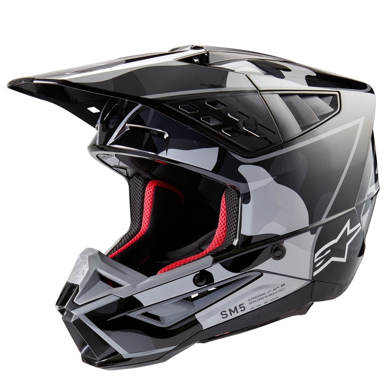 Casco de motocross Alpinestars S-M5 Rover 2 negro y plata