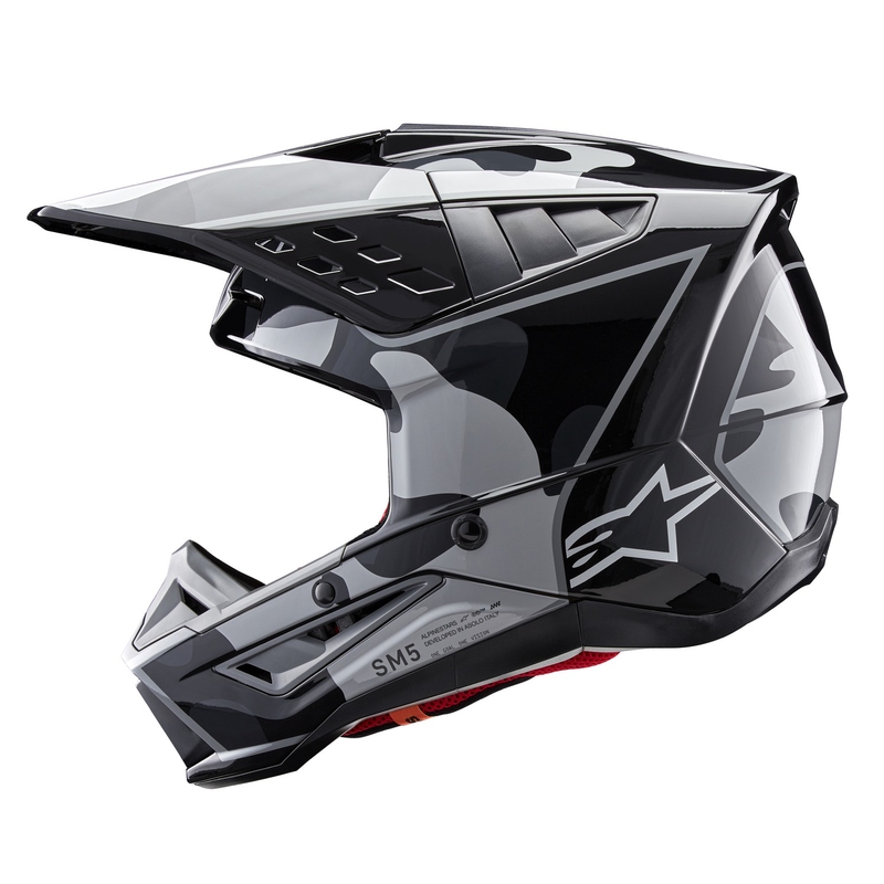 Casco de motocross Alpinestars S-M5 Rover 2 negro y plata