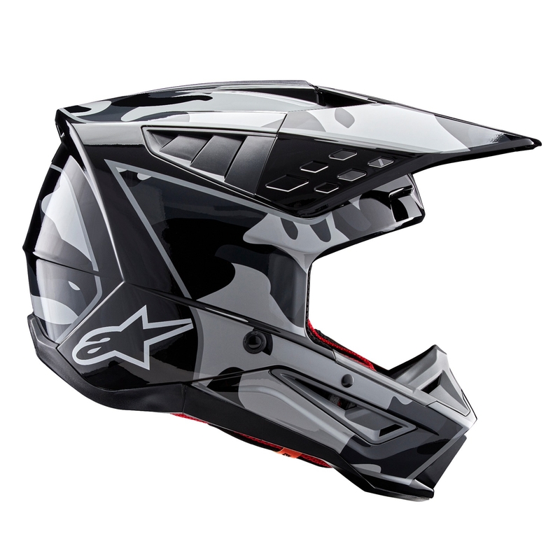 Casco de motocross Alpinestars S-M5 Rover 2 negro y plata