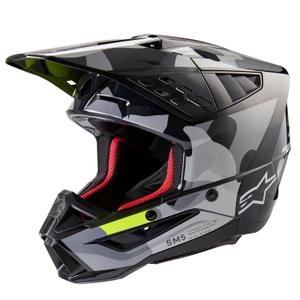 Casco motocross Alpinestars S-M5 Rover 2 gris oscuro-amarillo fluo