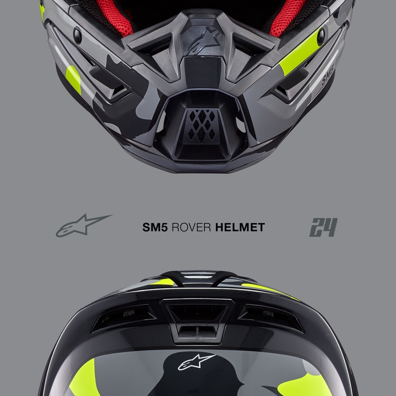 Casco motocross Alpinestars S-M5 Rover 2 gris oscuro-amarillo fluo
