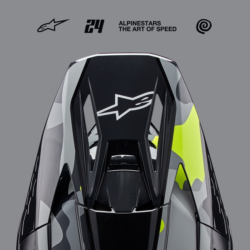 Casco motocross Alpinestars S-M5 Rover 2 gris oscuro-amarillo fluo