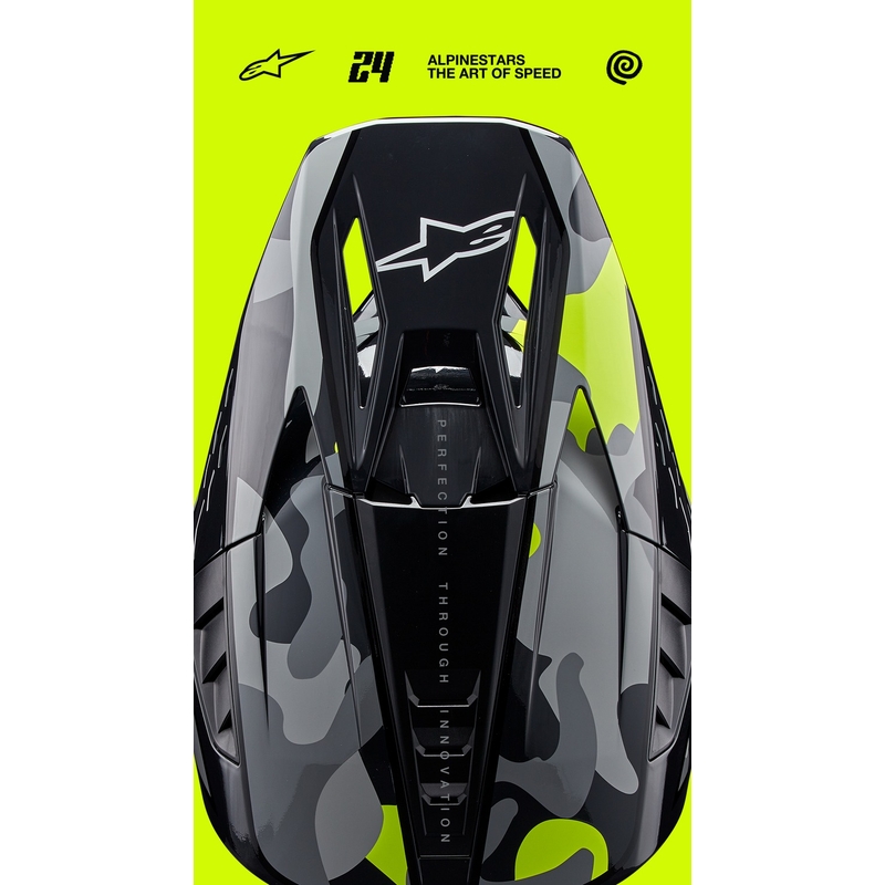 Casco motocross Alpinestars S-M5 Rover 2 gris oscuro-amarillo fluo