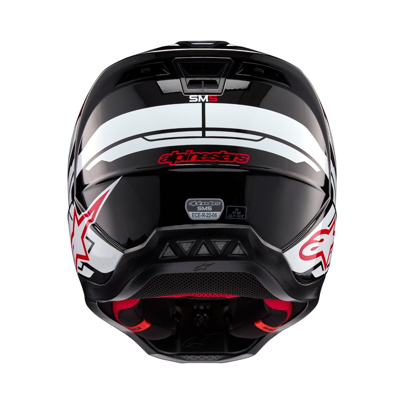 Casco de Motocross Alpinestars S-M5 Action 2 Negro-Blanco-Rojo Flúo