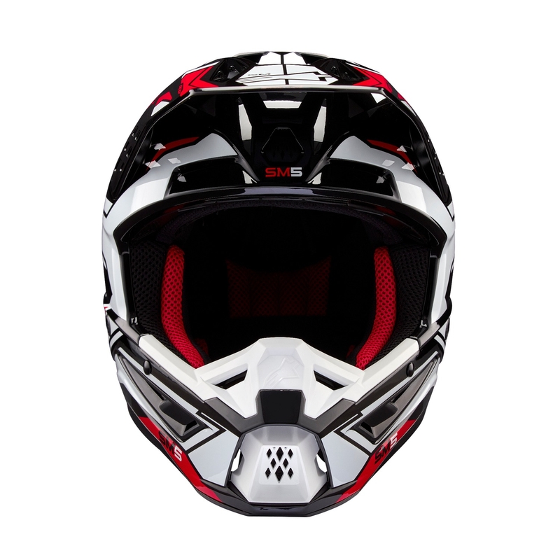 Casco de Motocross Alpinestars S-M5 Action 2 Negro-Blanco-Rojo Flúo