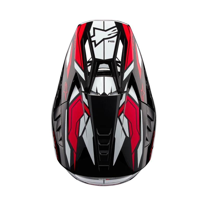 Casco de Motocross Alpinestars S-M5 Action 2 Negro-Blanco-Rojo Flúo