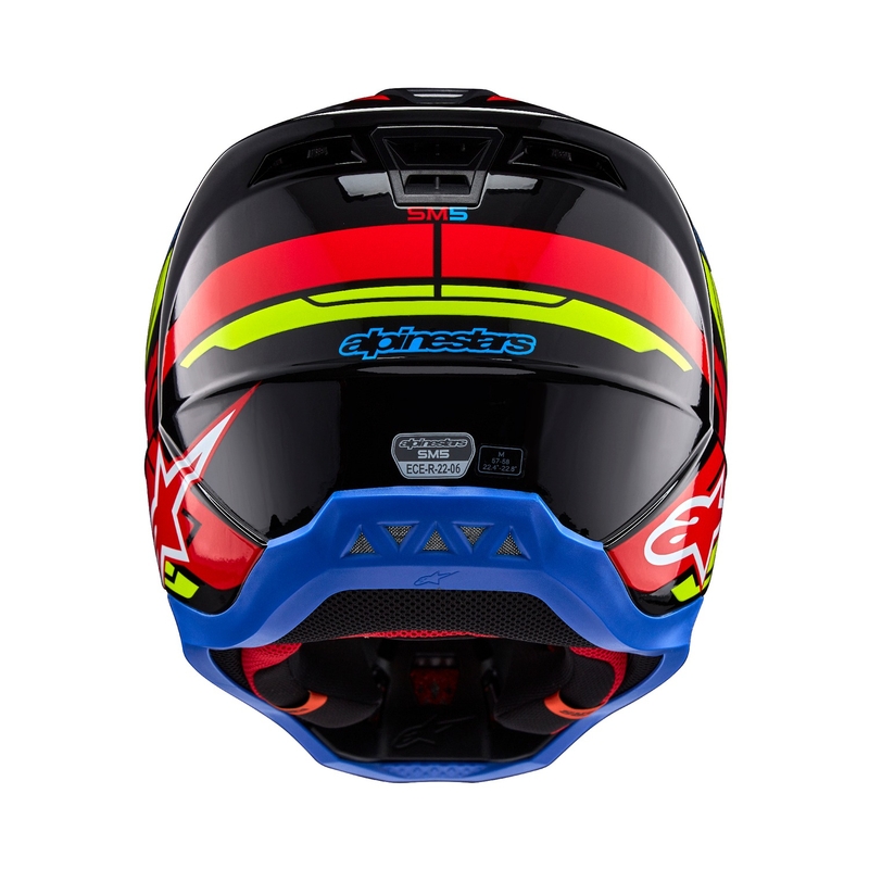 Casco de motocross Alpinestars S-M5 Action 2 amarillo fluo-rojo fluo