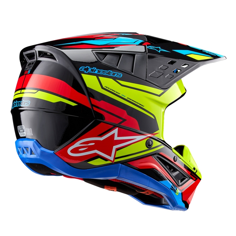 Casco de motocross Alpinestars S-M5 Action 2 amarillo fluo-rojo fluo