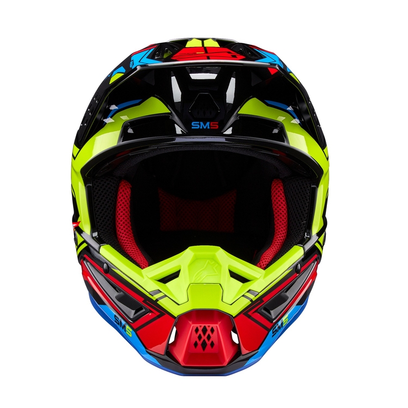 Casco de motocross Alpinestars S-M5 Action 2 amarillo fluo-rojo fluo