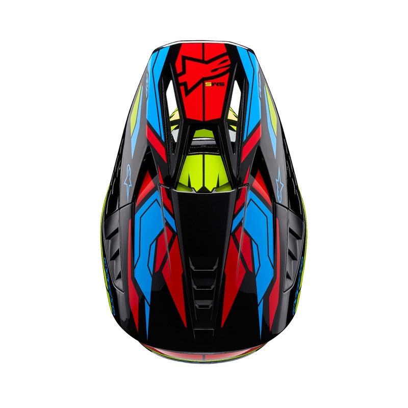 Casco de motocross Alpinestars S-M5 Action 2 amarillo fluo-rojo fluo