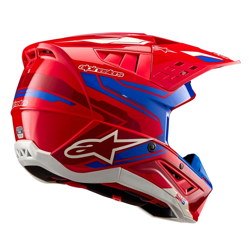 Casco de motocross Alpinestars S-M5 Action 2 rojo-azul fluo