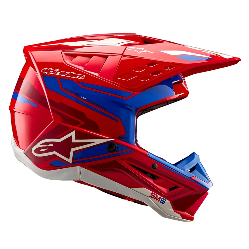 Casco de motocross Alpinestars S-M5 Action 2 rojo-azul fluo