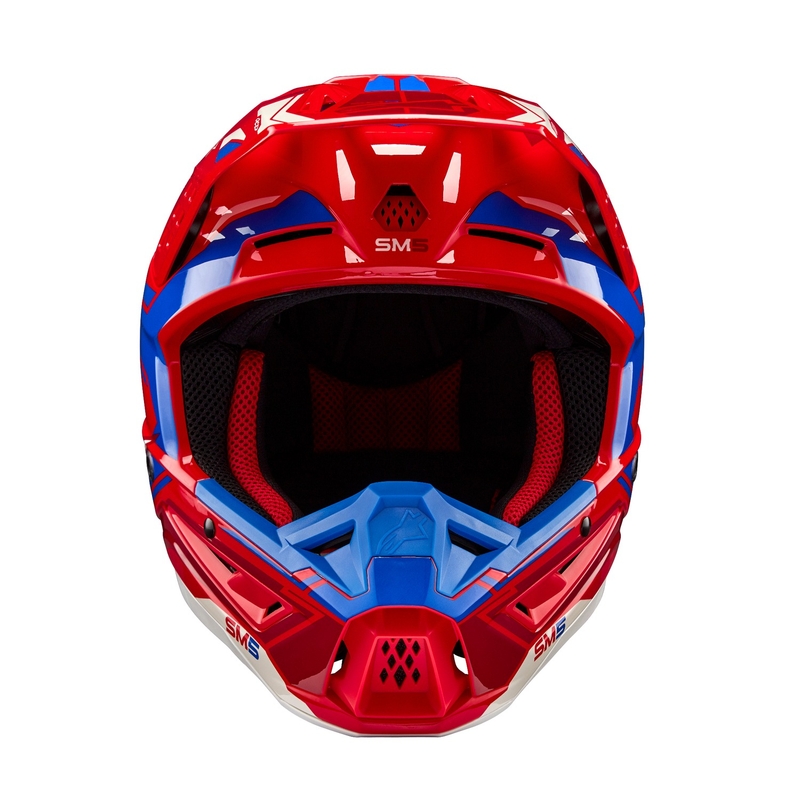 Casco de motocross Alpinestars S-M5 Action 2 rojo-azul fluo