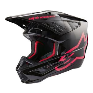 Casco de motocross Alpinestars S-M5 Corp negro y rosa