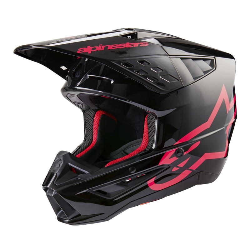 Casco de motocross Alpinestars S-M5 Corp negro y rosa