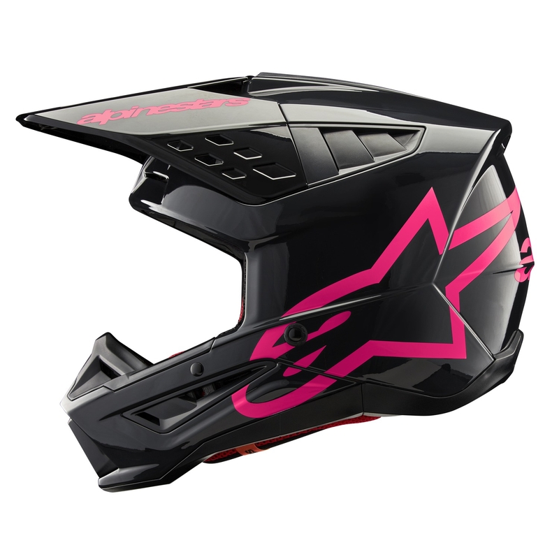 Casco de motocross Alpinestars S-M5 Corp negro y rosa
