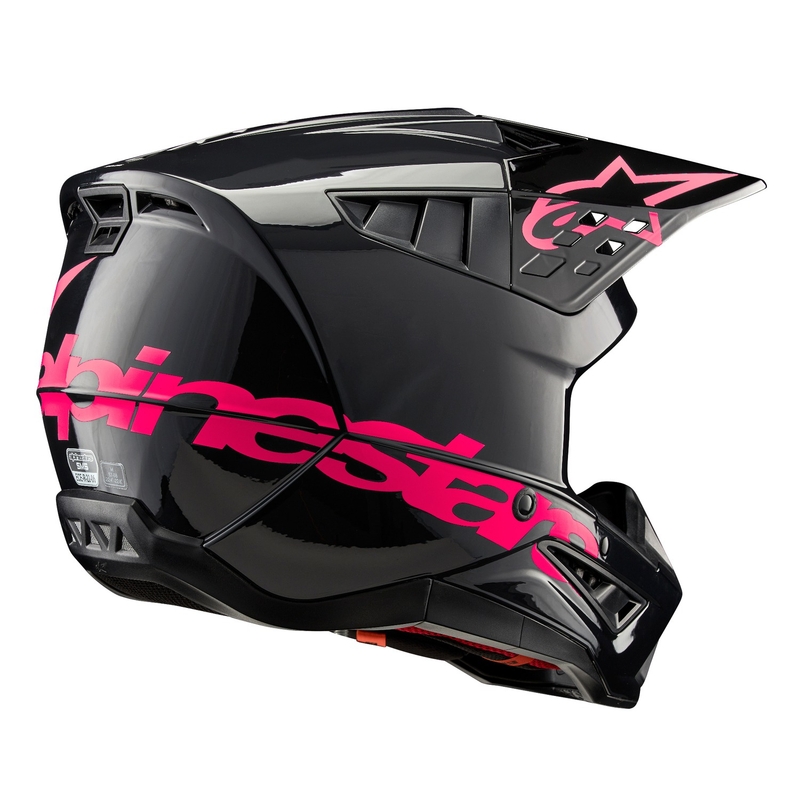Casco de motocross Alpinestars S-M5 Corp negro y rosa
