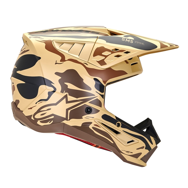 Casco de motocross Alpinestars S-M5 Mineral camuflaje marrón oscuro mate