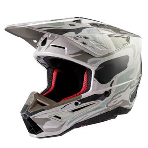 Casco de motocross Alpinestars S-M5 Mineral camuflaje gris-verde