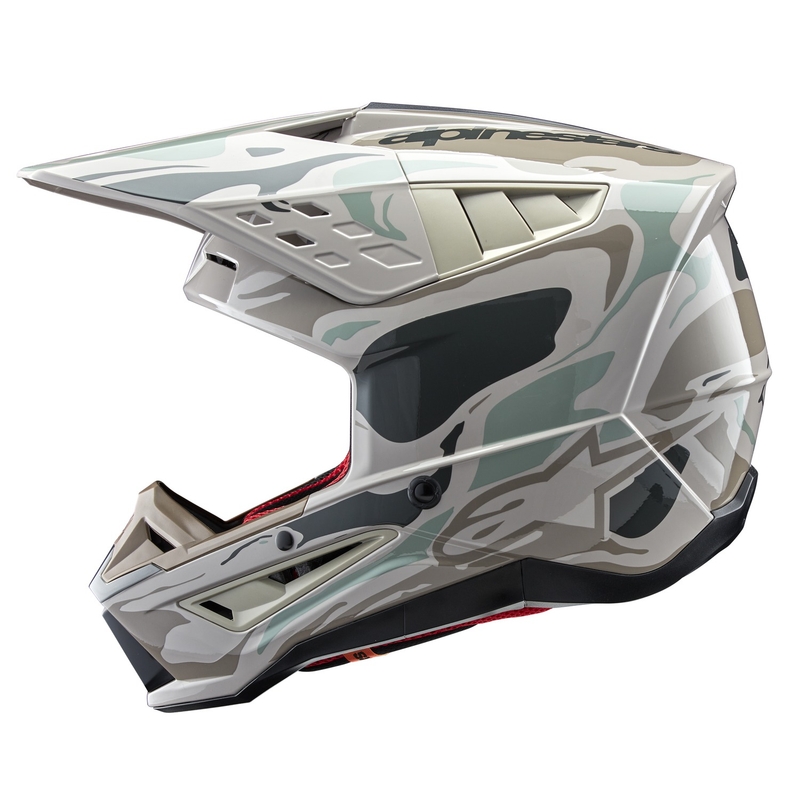 Casco de motocross Alpinestars S-M5 Mineral camuflaje gris-verde