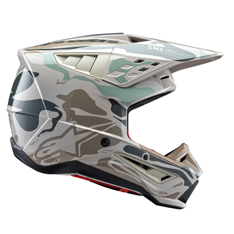 Casco de motocross Alpinestars S-M5 Mineral camuflaje gris-verde