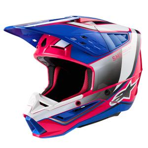 Casco de motocross Alpinestars S-M5 Sail blanco-rosa-azul