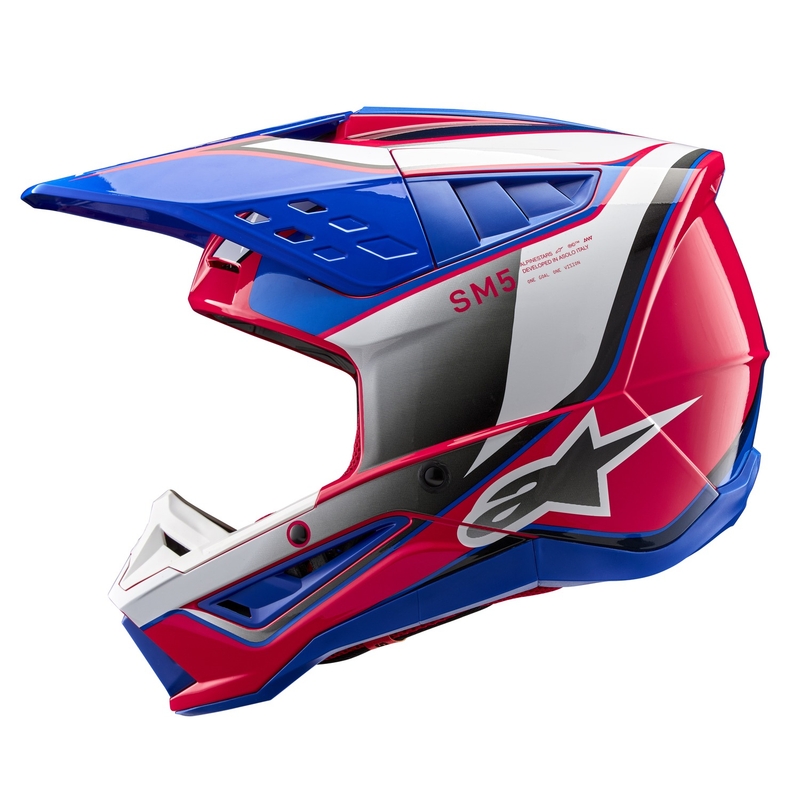 Casco de motocross Alpinestars S-M5 Sail blanco-rosa-azul