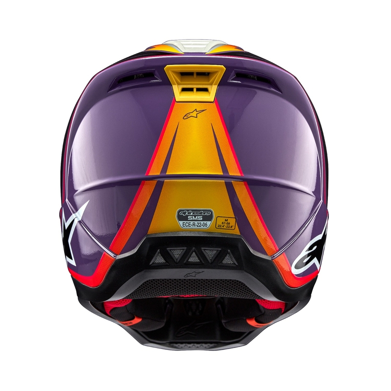 Casco de motocross Alpinestars S-M5 Sail morado-negro-plata