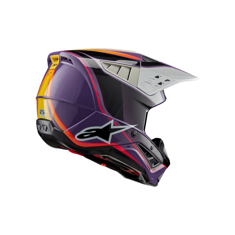 Casco de motocross Alpinestars S-M5 Sail morado-negro-plata