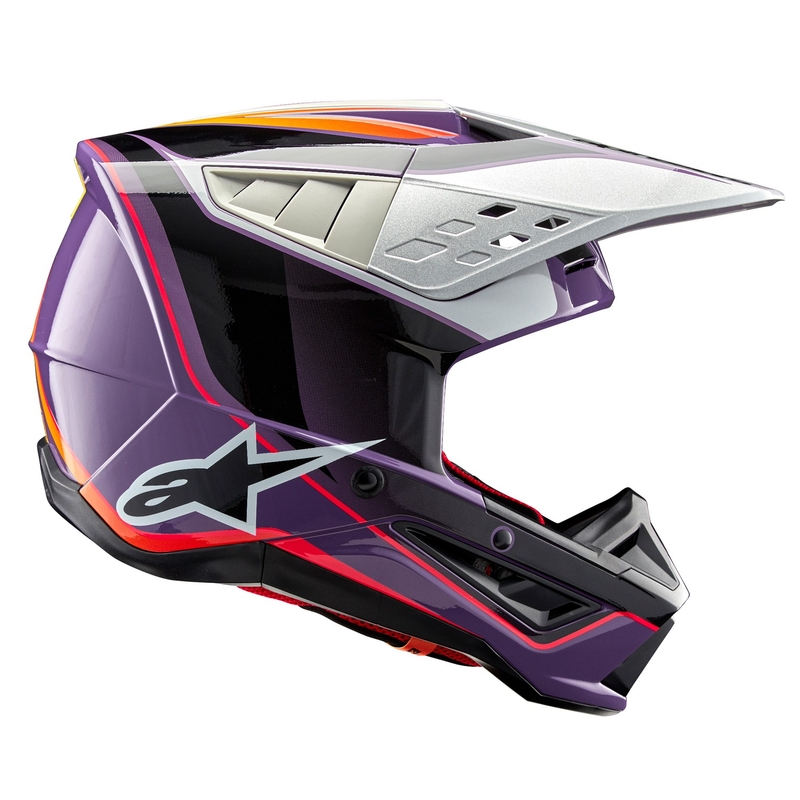 Casco de motocross Alpinestars S-M5 Sail morado-negro-plata