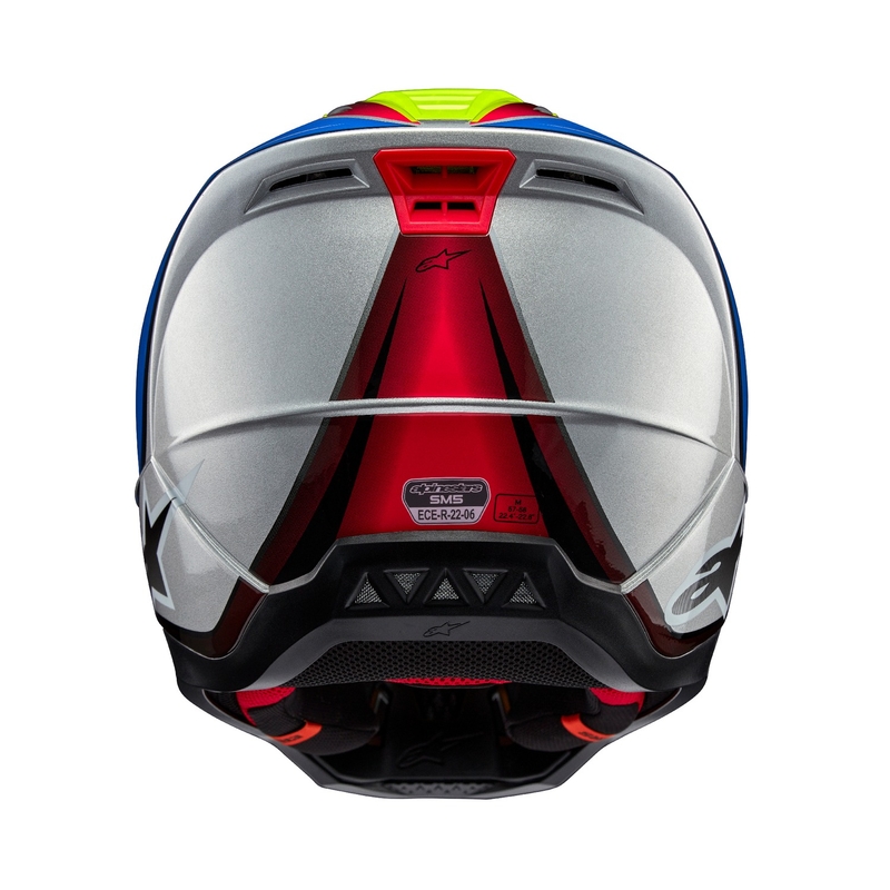 Casco de motocross Alpinestars S-M5 Sail amarillo fluo-azul-plata