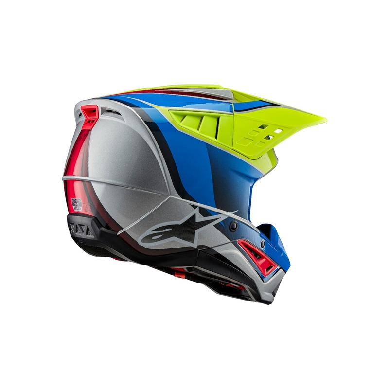 Casco de motocross Alpinestars S-M5 Sail amarillo fluo-azul-plata