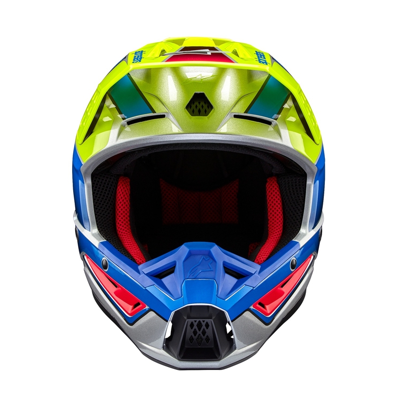 Casco de motocross Alpinestars S-M5 Sail amarillo fluo-azul-plata